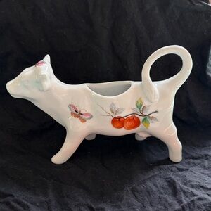 Porcelain Cow Creamer with Fruit Design
